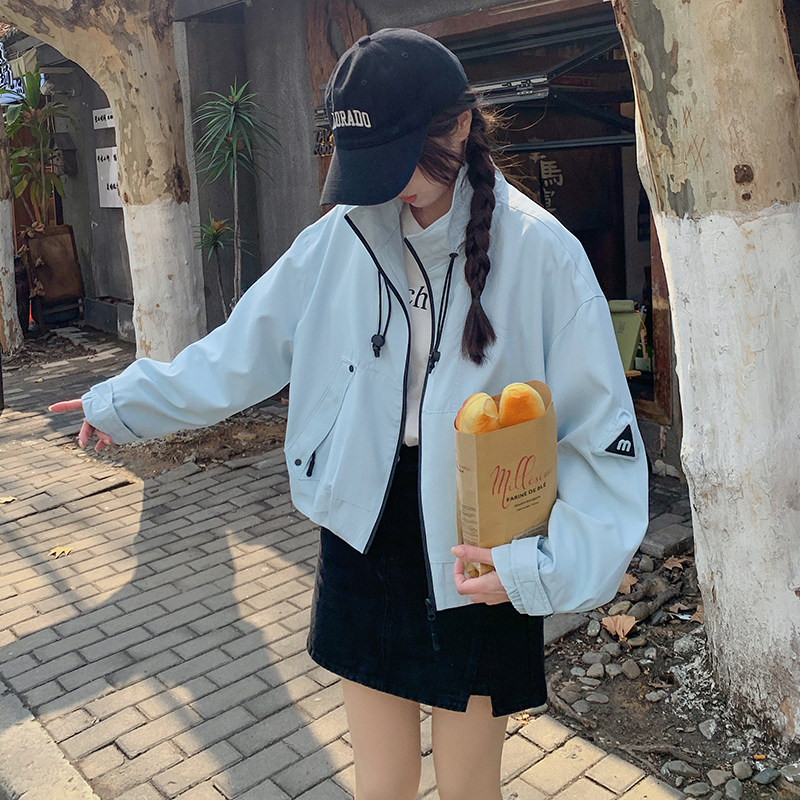 首发现货春装新款25外套女风衣工装蓝色2D044-719-P130-K195