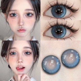 打走瞌睡虫美瞳半年抛蓝色混血款大直径运动隐形眼镜WF正品官网TN