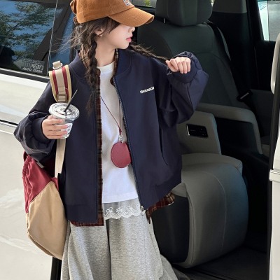 女童棒球服春款2025新款夹克外套