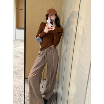 NancyCavally一键修腿抽褶阔腿裤