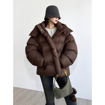 NancyCavally专柜款奢雅云柔感95白鹅绒 OS男友风街头感羽绒服