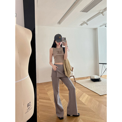 NancyCavally假两件叠穿微喇裙裤