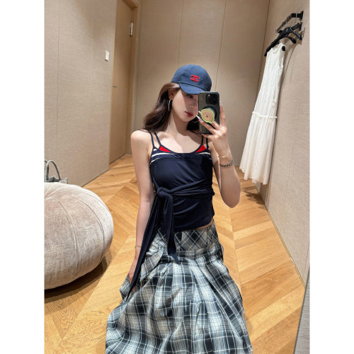 NancyCavally撞色假两件吊带背心