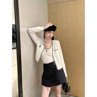 开衫 NancyCavally定染48支90s荃羊毛 重工手钩花边针织背心