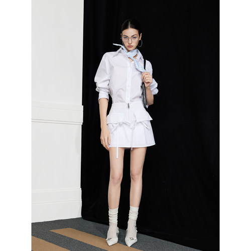 NancyCavally假两件衬衫连衣短裙