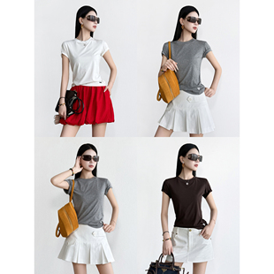 麻 天丝 蚕丝 极简风经典 T恤 NancyCavally专柜款 百搭修身 臻选棉