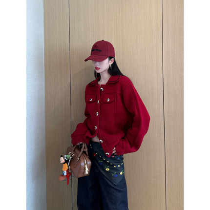 NancyCavally专柜款酥软细腻纯羊毛 韩系高级感香风针织毛衣开衫