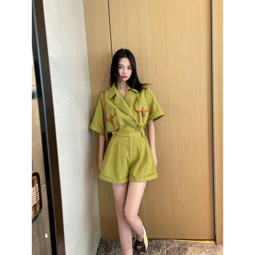 NancyCavally酷飒撞色畔工装套装