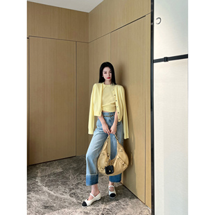 NancyCavally专柜款酥软亲肤荃羊毛 博主INS风针织开衫+短袖套装