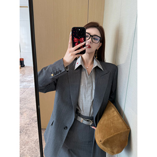 直筒半裙套装 CleanFit廓形西装 细腻精纺羊毛 NancyCavally专柜款