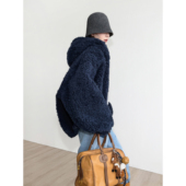 暖奢泰迪连帽卫衣式 NancyCavally专柜款 高定浓密厚绒绵羊毛 外套