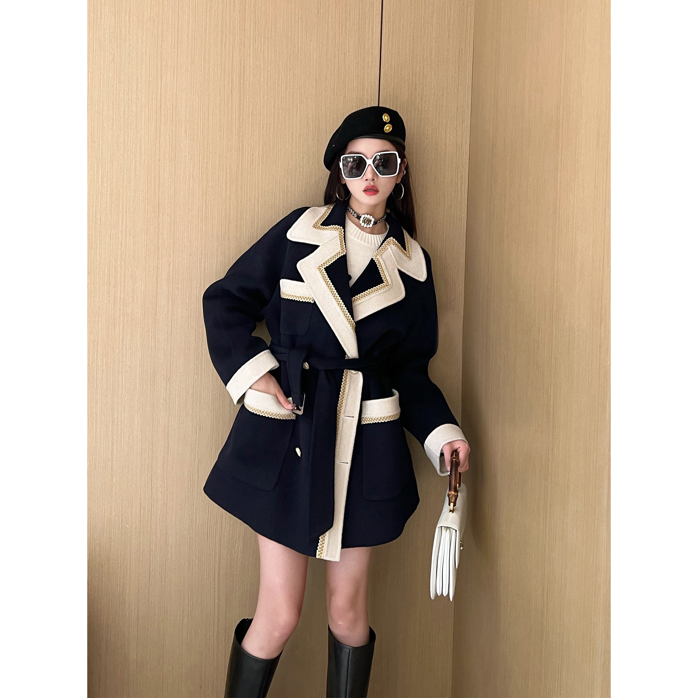 NancyCavally进口澳毛双面呢大衣