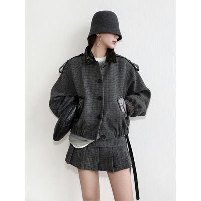 NancyCavally骑士外套+裙裤套装