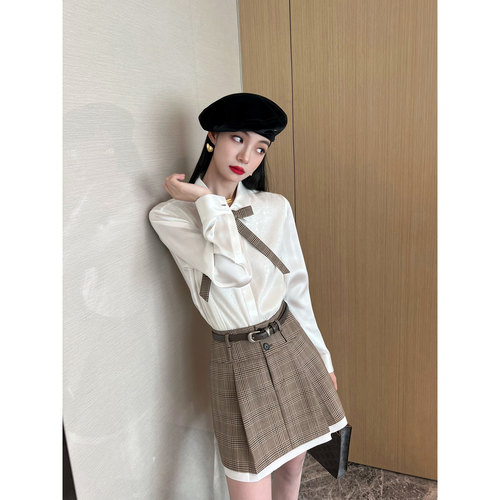 NancyCavally轻盈暗闪真丝衬衫