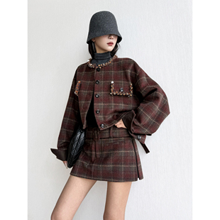 短裙套装 纹外套 细腻光滑绵羊毛miu系圣诞风格 NancyCavally专柜款