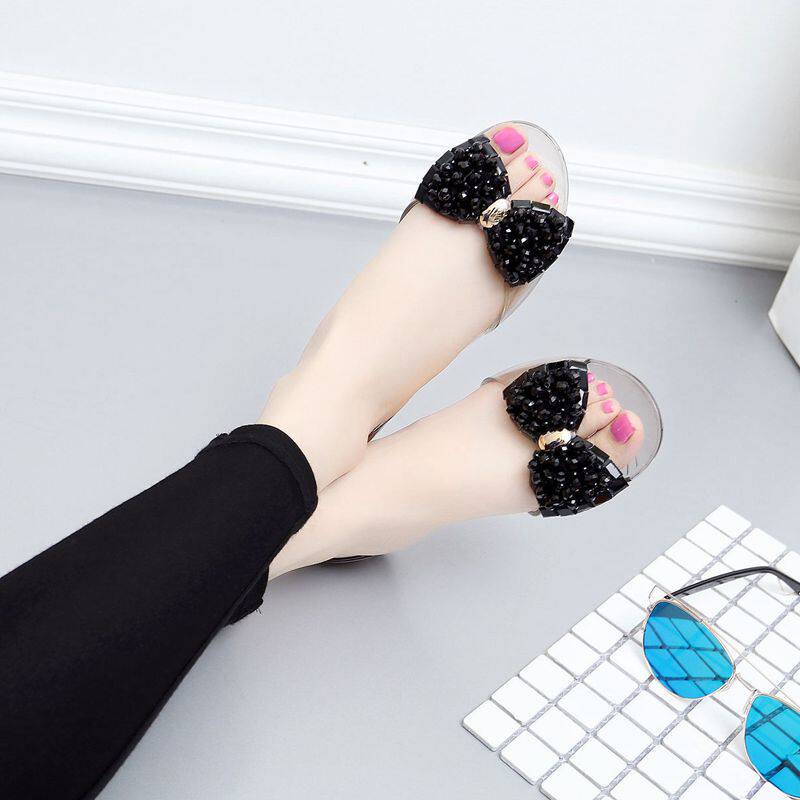 夏季蝴蝶结透明水晶果冻鞋鱼嘴凉鞋塑胶鞋平底串珠水钻女鞋沙滩鞋|ruв категории Женская обувь, сандалии - от Buy2taobao.com для оказания профессиональной услуги покупки агента Taobao