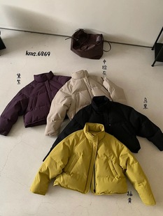 卡蔓诗6869短款立领羽绒服女2025冬季宽松百搭小个子90白鸭绒外套