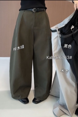 卡麦6763阔腿气球裤女2025年新款秋季韩系慵懒松弛宽松直筒休闲裤