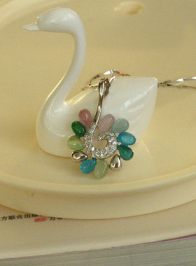 s925青金石玛瑙银饰品吊坠送女友