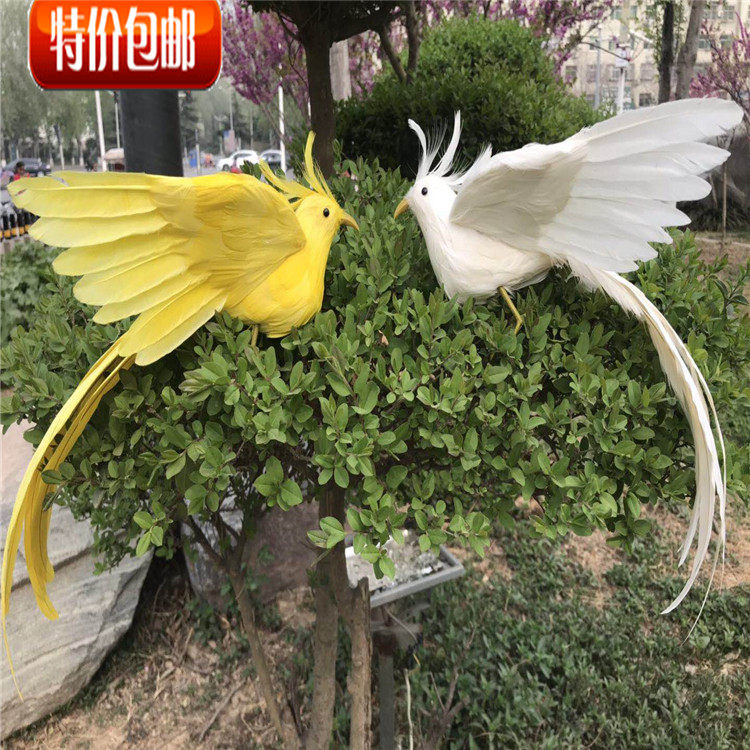 仿真展翅红色羽毛飞翔鸟凤凰小鸟影视拍摄道具凤凰家居摆件饰品