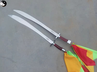 武术双刀不锈钢半硬双刀比赛刀硬刀表演双刀太极刀老年健身刀彩