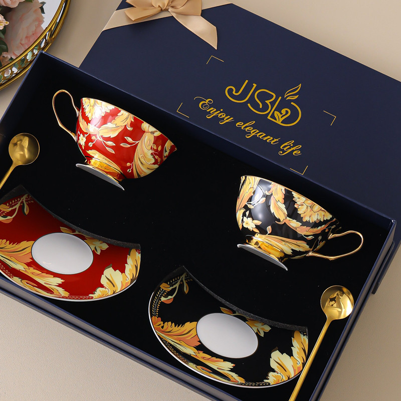 JuSunDe凰栖梧 欧式下午茶杯碟骨瓷咖啡杯带碟新婚礼品伴手礼物,餐饮具,咖啡杯,淘宝优惠券,粉丝福利购,淘宝优惠卷