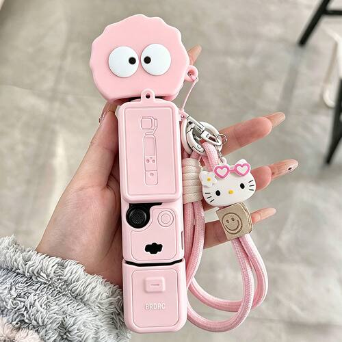 适用于大疆pocket4硅胶保护套保护壳新款proket3运动相机配件挂绳
