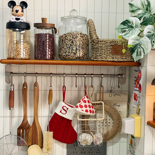 厨房勺子挂架置物架免打孔锅刀铲子收纳不锈钢置物架挂钩厨具壁挂