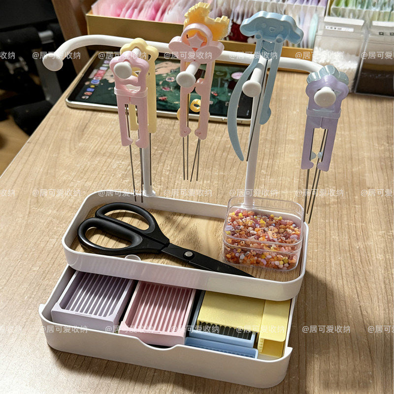 拼豆工具收纳盒豆笔豆铲鱼丸拼豆夹桌面多层展示架多功能整理神器