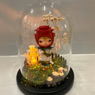 盲盒手办收纳展示罐透明玻璃防尘密封罐桌面摆件装饰品透明储物罐