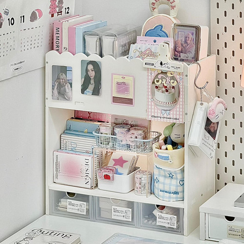 书架桌面置物架转角立式多层小型学生宿舍桌上小书柜书桌收纳神器