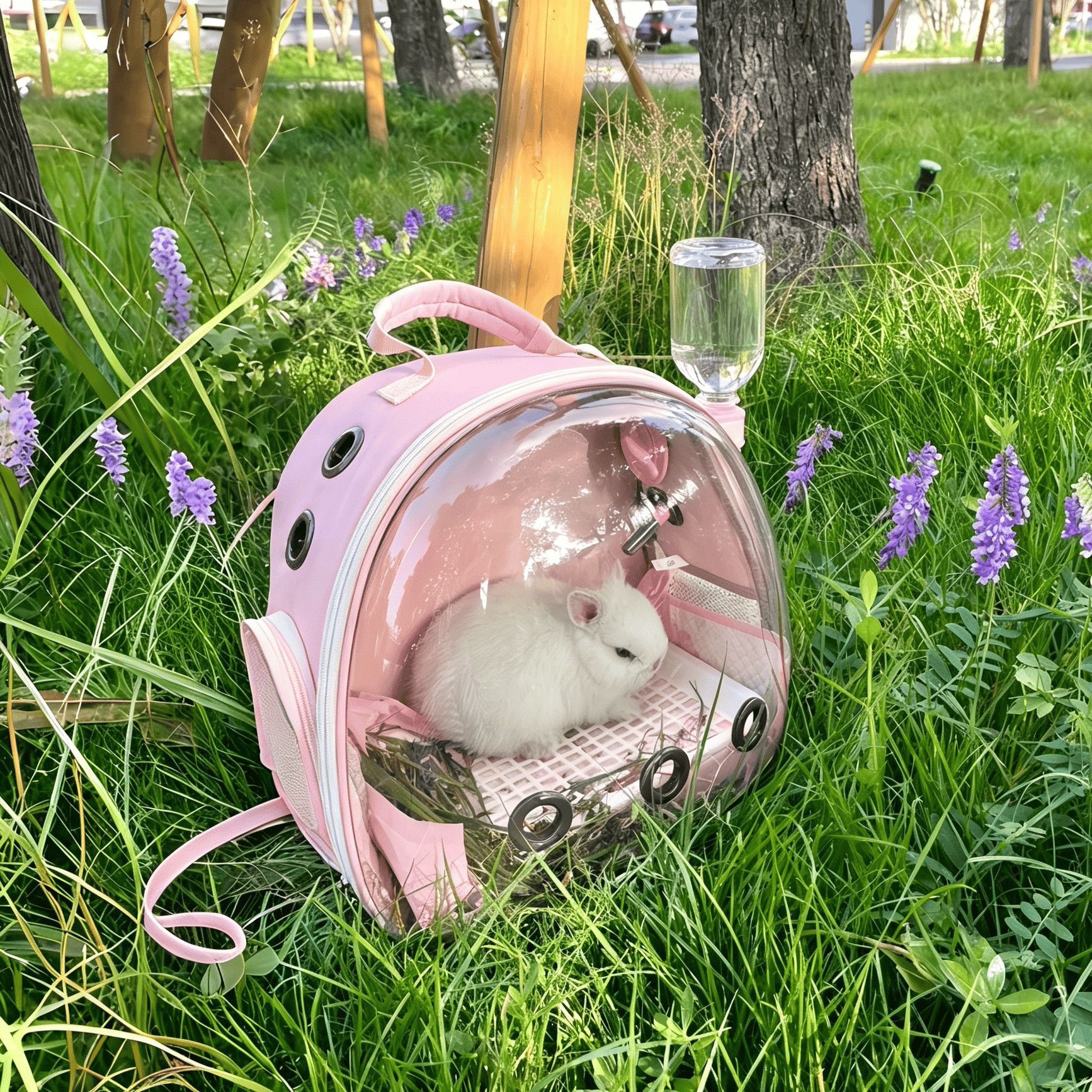 兔子外出包侏儒兔荷兰猪猫咪背包透气旅行便携笼四季通用双肩背包图片