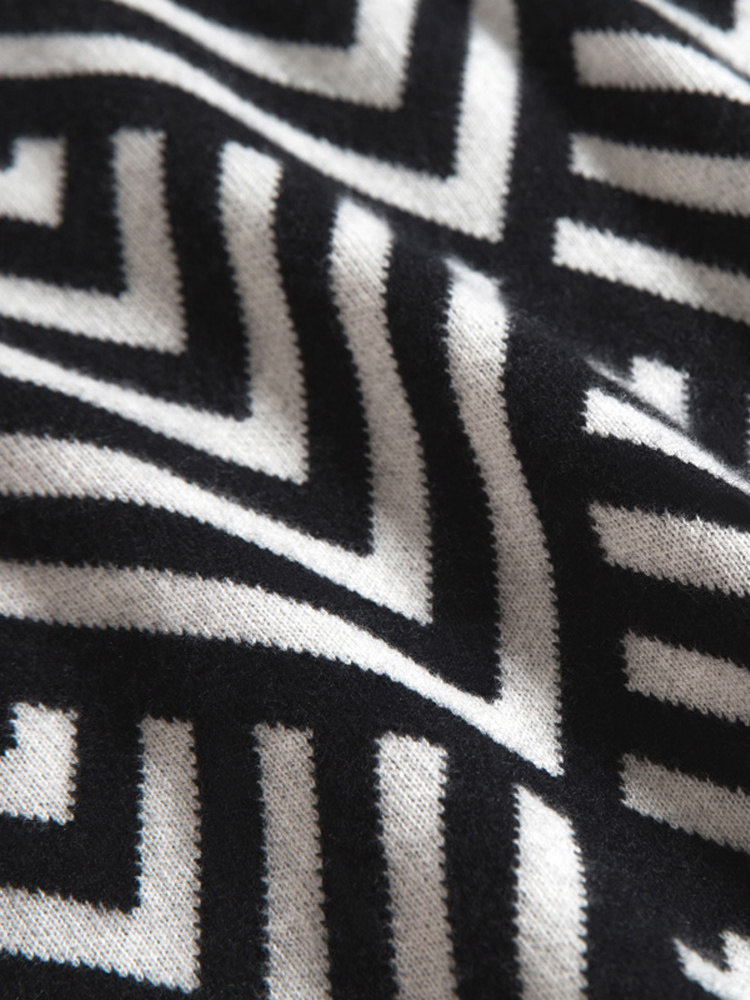 AUTUMN WINTER THICKENED MID NECK CASHMERE SWEATER MENS 100% PURE CASHMERE SEMI HIGH NECK DIAMOND PATTERN CONTRAST MENS YOUTH SWEATER