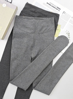 Diear兰梦迪8825秋冬薄绒竖条纹连裤袜微压力显瘦灰色打底裤8826