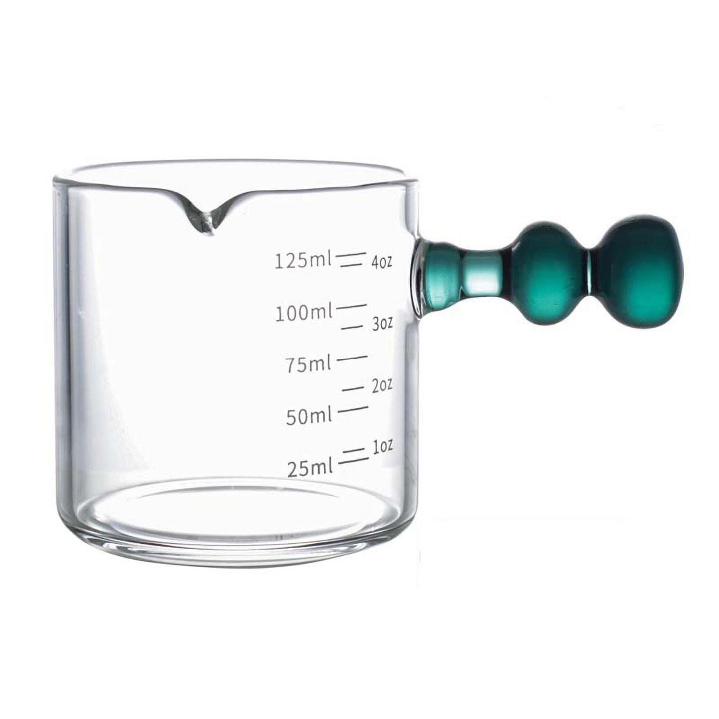 玻璃奶缸量杯牛奶杯套装尖头款小带把手倒咖啡的奶盅带刻度的杯子