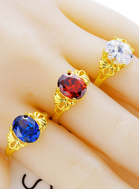 锆石镀金民族风饰品戒指