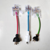 汽油发电机插头输出电源带线美式 三角插座220v专用插头转换器单相