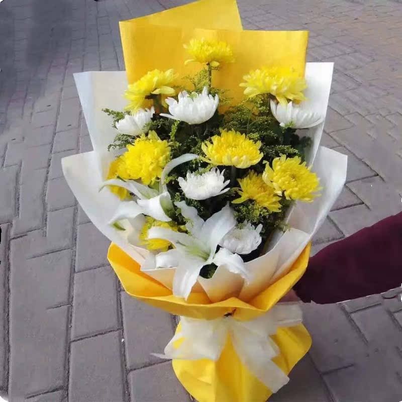 威海市环翠区文登荣成乳山清明节扫墓祭奠上坟鲜花菊花束同城速递