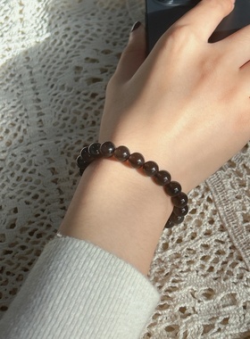 清仓款冰彩黑曜石串珠手链简约