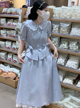 15初中学生13少女12岁大童套装裙两件套气质韩版高级感夏季连衣裙