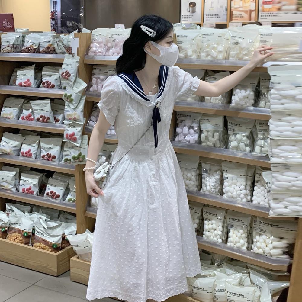 少女学院风日系海军领JK连衣裙2025夏装新款初高中学生纯棉公主裙