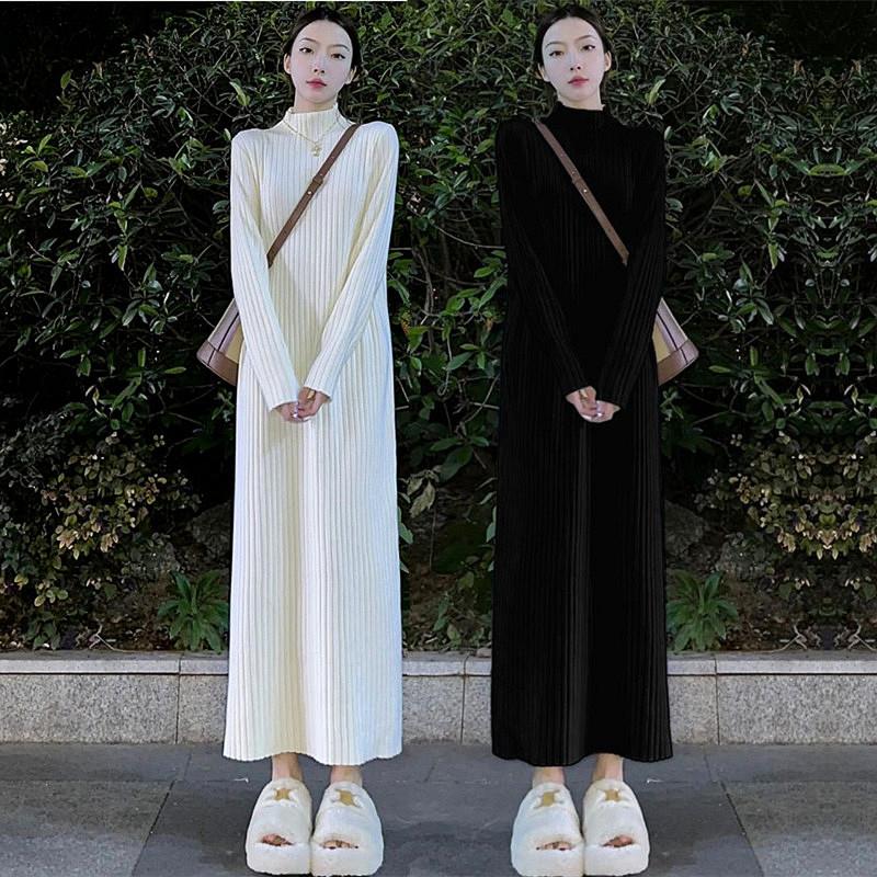 175高个子针织连衣裙女秋