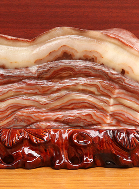 26*20*7cm7233g天然石材奇石摆件猪肉石五花肉桌面装饰雕刻石摆件