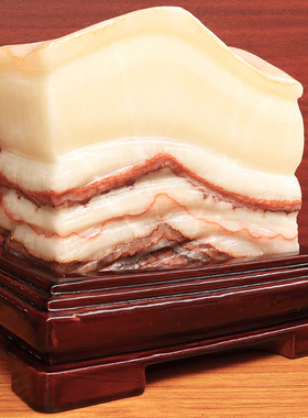 20*18*10cm6132g天然石材奇石摆件猪肉石五花肉桌面雕刻石摆件