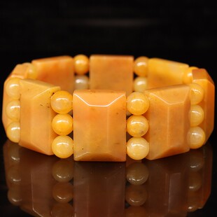 25*18*9mm8颗 圆珠24颗82g天然桂林鸡血玉石手链田湾料男士手链