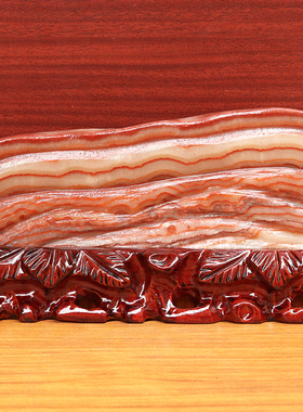 26*14*2cm1775g天然石材奇石摆件猪肉石五花肉桌面装饰雕刻石摆件