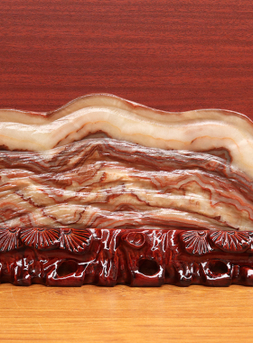 31*19*2cm2910g天然石材奇石摆件猪肉石五花肉桌面装饰雕刻石摆件