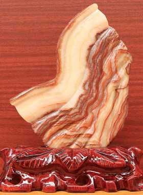 20*14*2cm1601g天然石材奇石摆件猪肉石五花肉桌面装饰雕刻石摆件