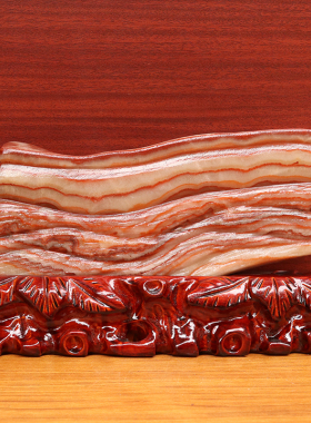 29*16*3cm2464g天然石材奇石摆件猪肉石五花肉桌面装饰雕刻石摆件