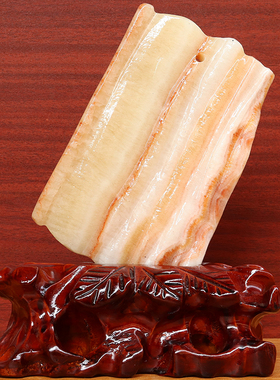 14*20*2cm842g天然石材奇石摆件猪肉石五花肉桌面装饰雕刻石摆件